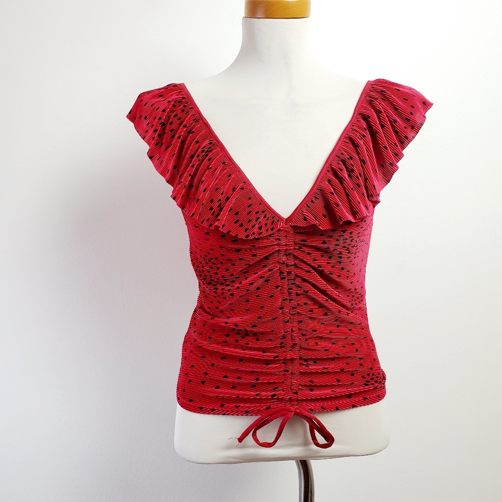 Express small petite red top